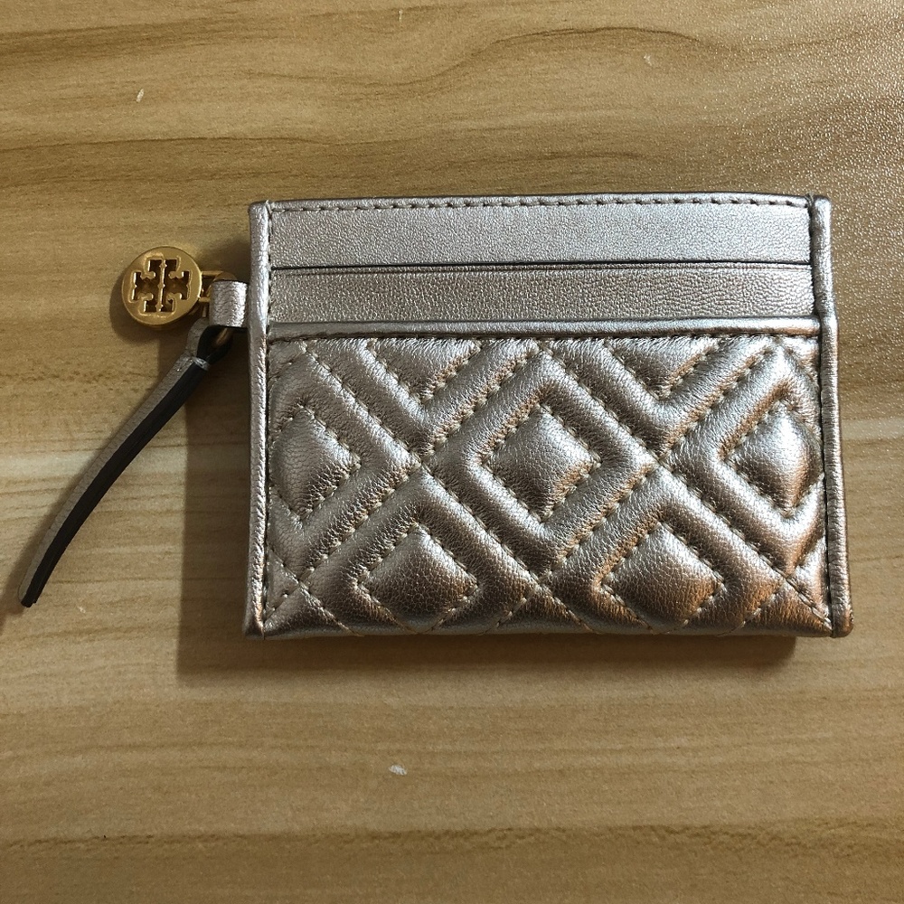 ❗️MOVINGSALE Tory Burch Fleming Metallic Card Case